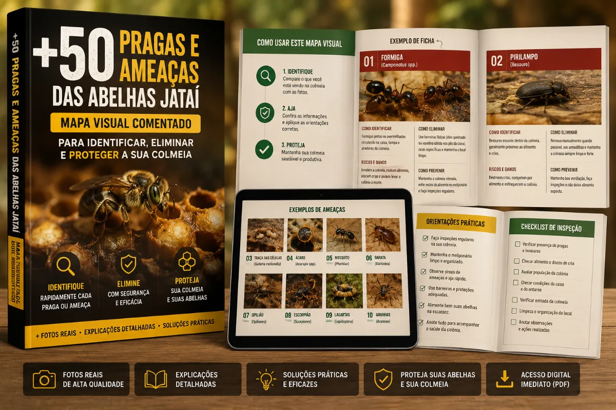 Mockup do Mapa Visual das Pragas e Ameaças das Abelhas Jataí